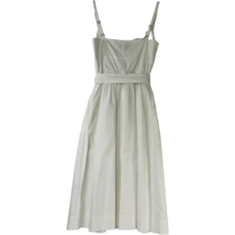J.Crew White Linen Blend Sleeveless Button Front Tie Waist Dress Size 0